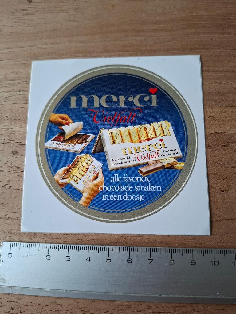 Sticker merci chocolade, Ophalen of Verzenden, Zo goed als nieuw, Merk