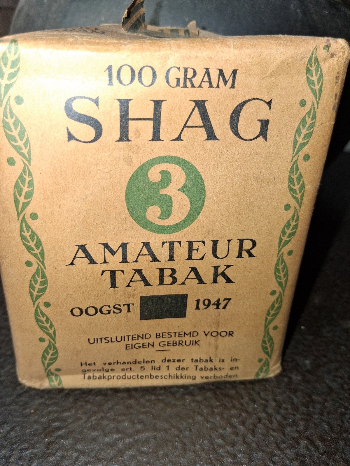 Vintage Shag Tabak 1947 - 100 gram - Amateur Tabak, Ophalen of Verzenden, Gebruikt