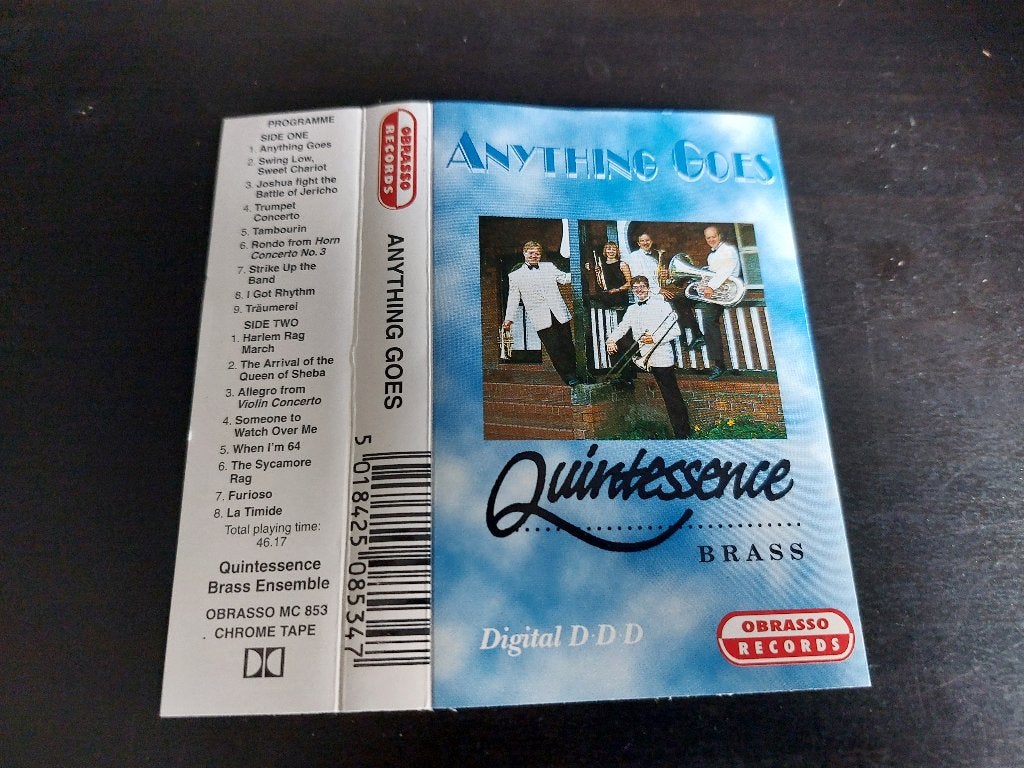 QUINTESSENCE BRASS - ANYTHING GOES (MC), Overige genres, 1 bandje, Ophalen of Verzenden, Zo goed als nieuw