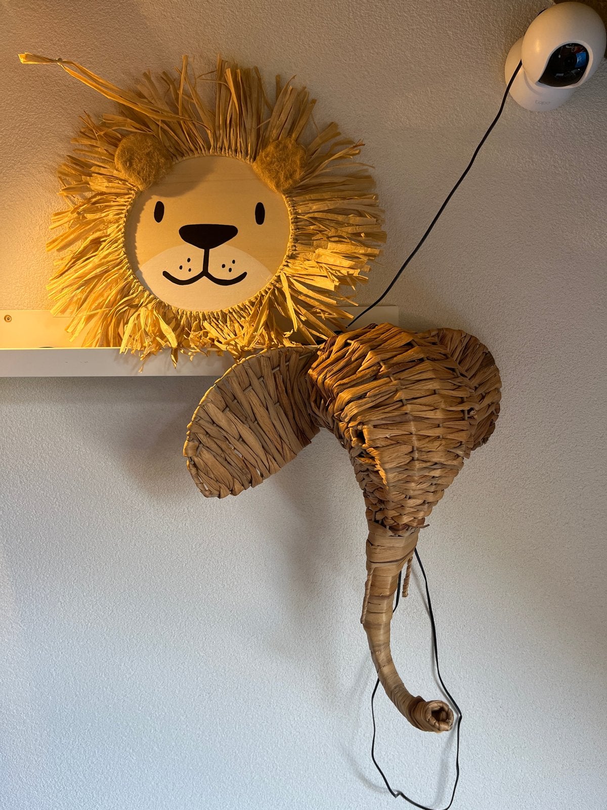 Safari Kinderkamer Decoratie: Leeuw & Olifant Wanddecoratie, Ophalen of Verzenden, Zo goed als nieuw, Wanddecoratie