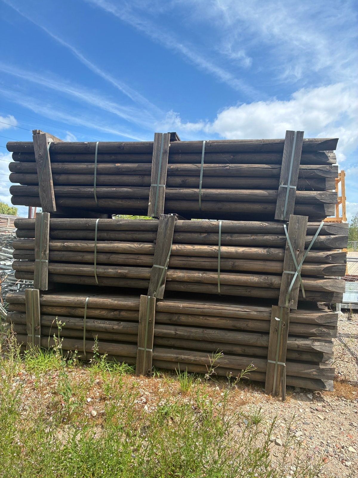 Partij 277 Geïmpregneerde Dura 2 Palen – 300 cm x Ø10 cm, Doe-het-zelf en Verbouw, Hout en Planken, Overige typen, Nieuw, Overige houtsoorten