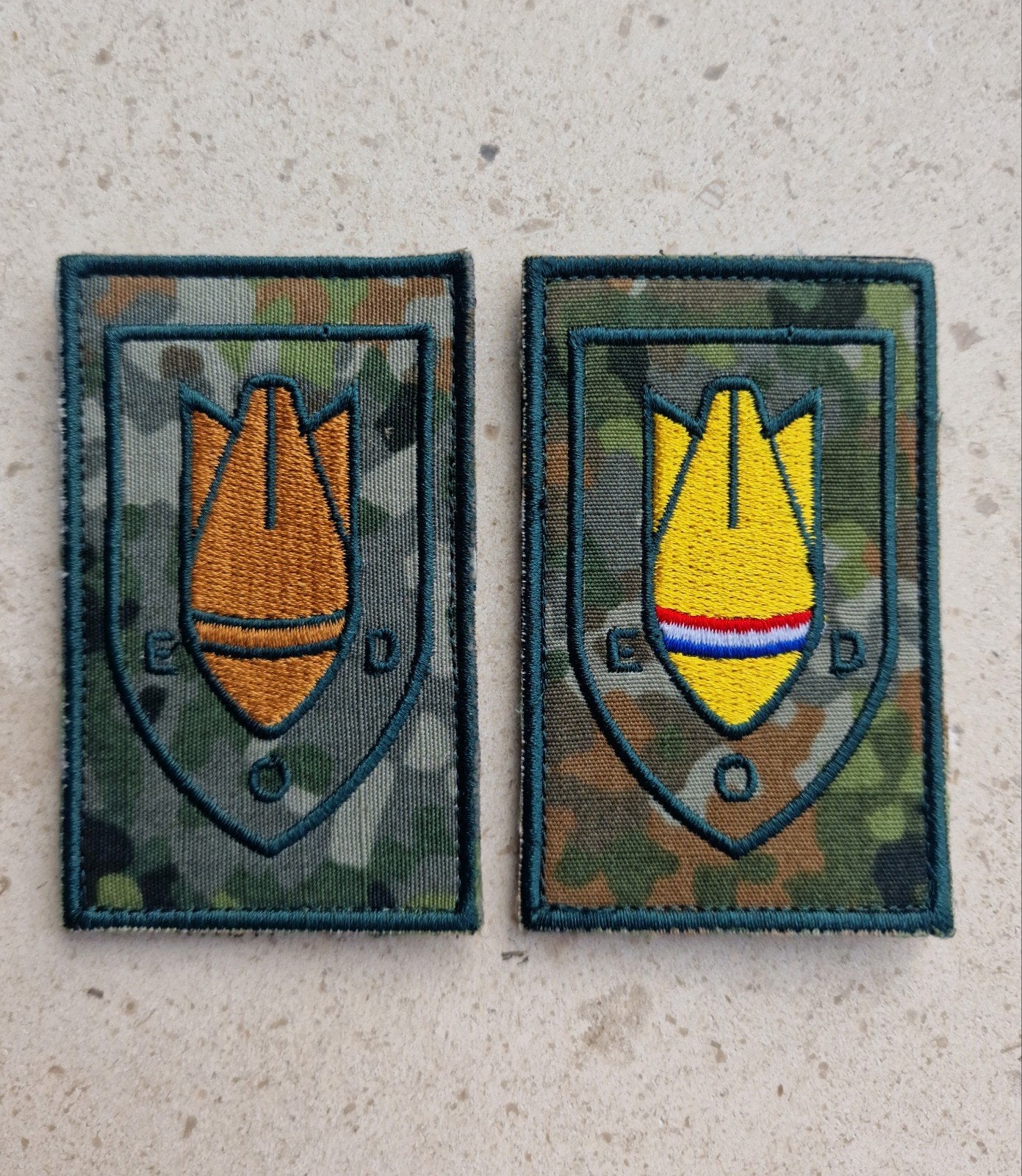 EOD NFP emblemen 5x5, Verzamelen, Ophalen, Landmacht, Nederland, Embleem of Badge