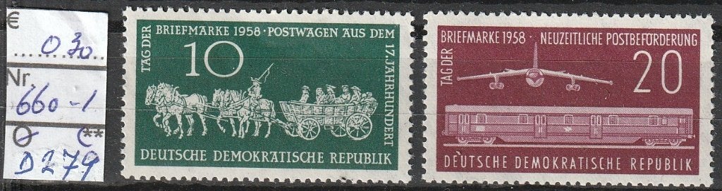 DDR Tag der Briefmarke '56 Michel 660-1 Nr.D279p, Verzenden, DDR, Postfris