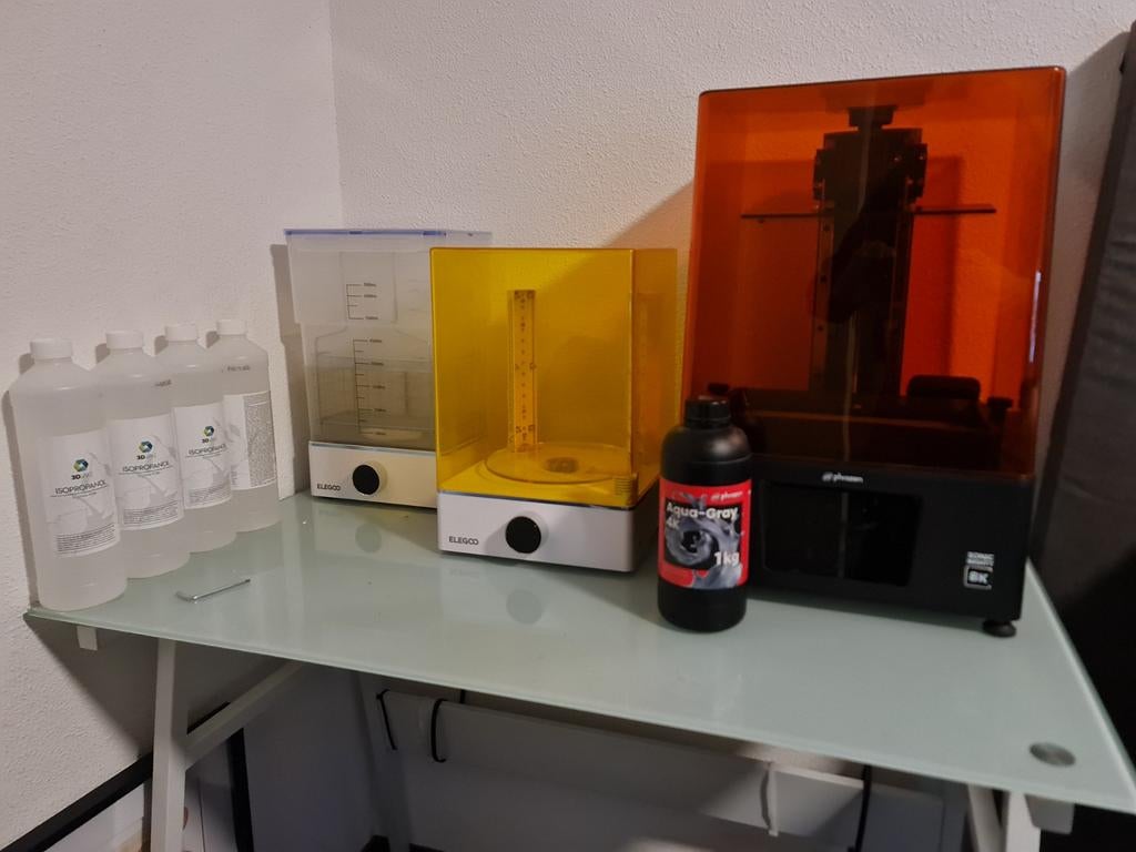Phrozen Sonic Mighty 8K met Elegoo Cleaning Station, Computers en Software, 3D Printers, Ophalen, Zo goed als nieuw, Phrozen