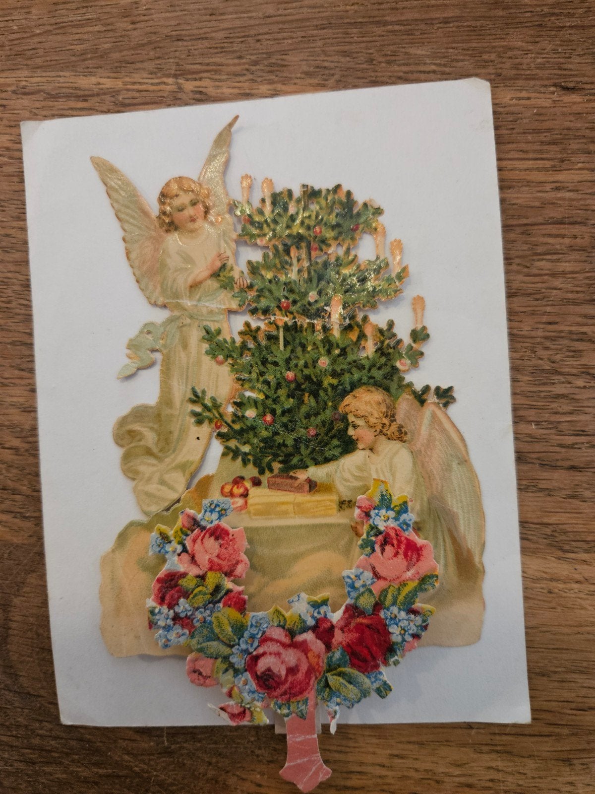 Antieke pop up Engelen en Kerstboom, Ophalen of Verzenden