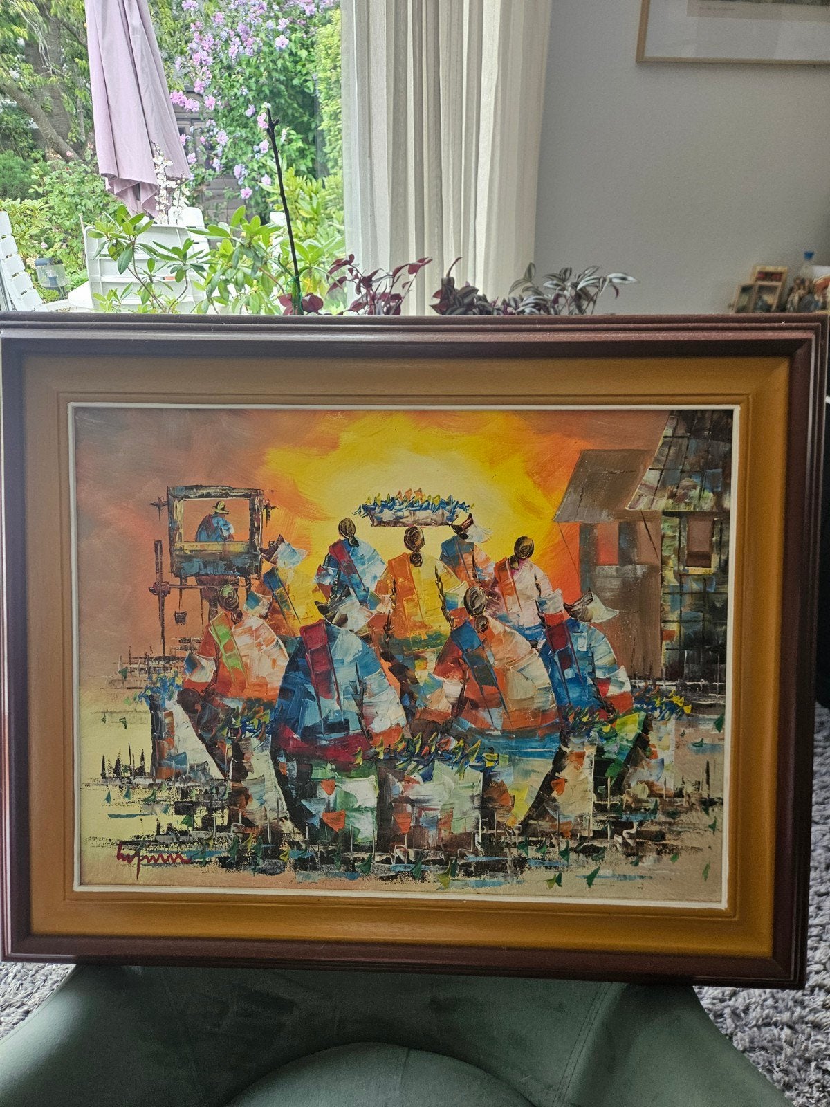 schilderij, Antiek en Kunst, Kunst | Schilderijen | Abstract, Ophalen of Verzenden