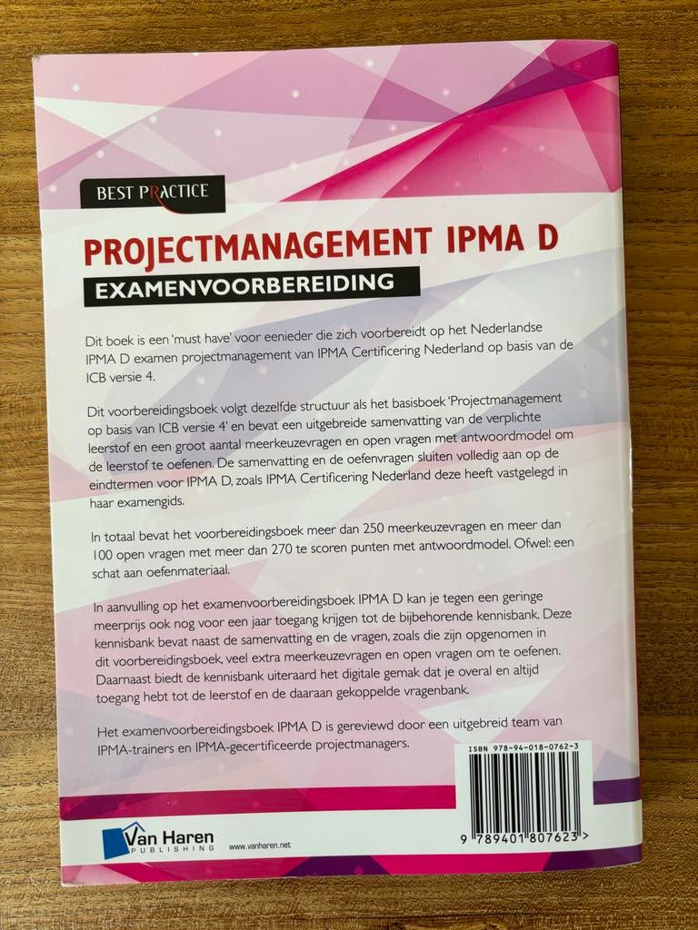 Lesboeken projectmanagement op basis van ICB, Ophalen of Verzenden, Gamma, Zo goed als nieuw, HBO