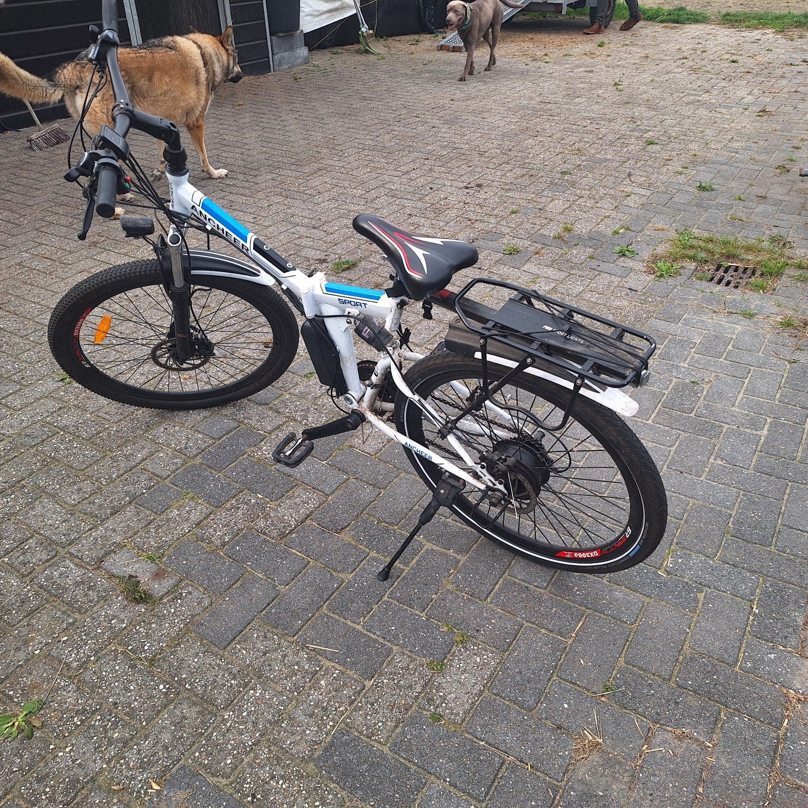 ANCHEER Elektrische Mountainbike - Wit/Blauw, Fietsen en Brommers, Ophalen, Gebruikt, Overige merken