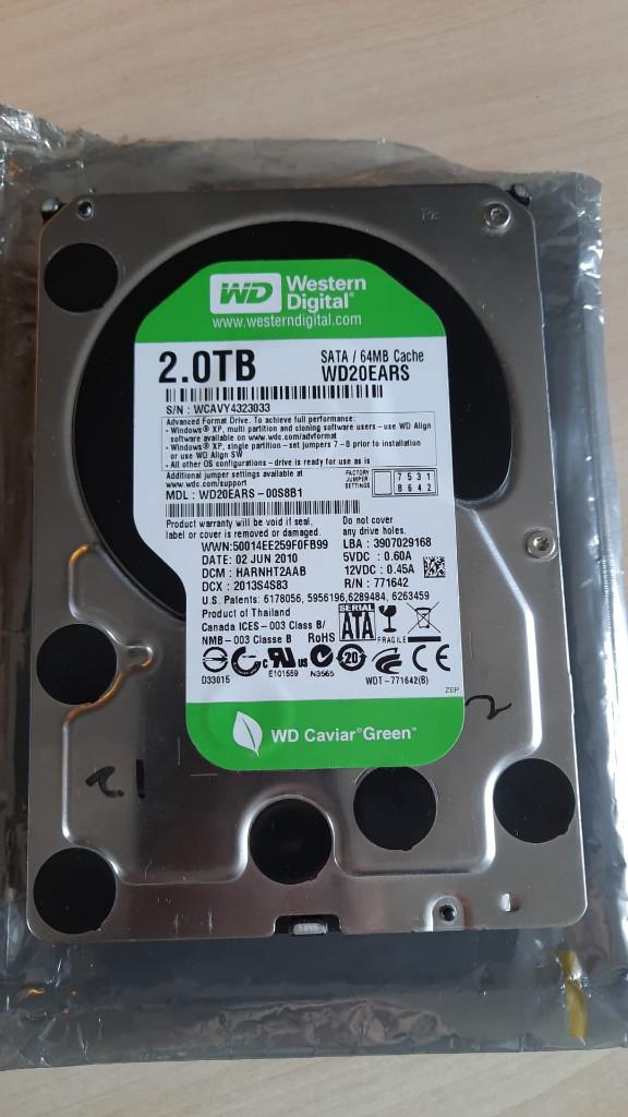 Western Digital 2tb Sata hardeschijf, Computers en Software, Harde schijven, Intern, 2TB, Gebruikt, Desktop