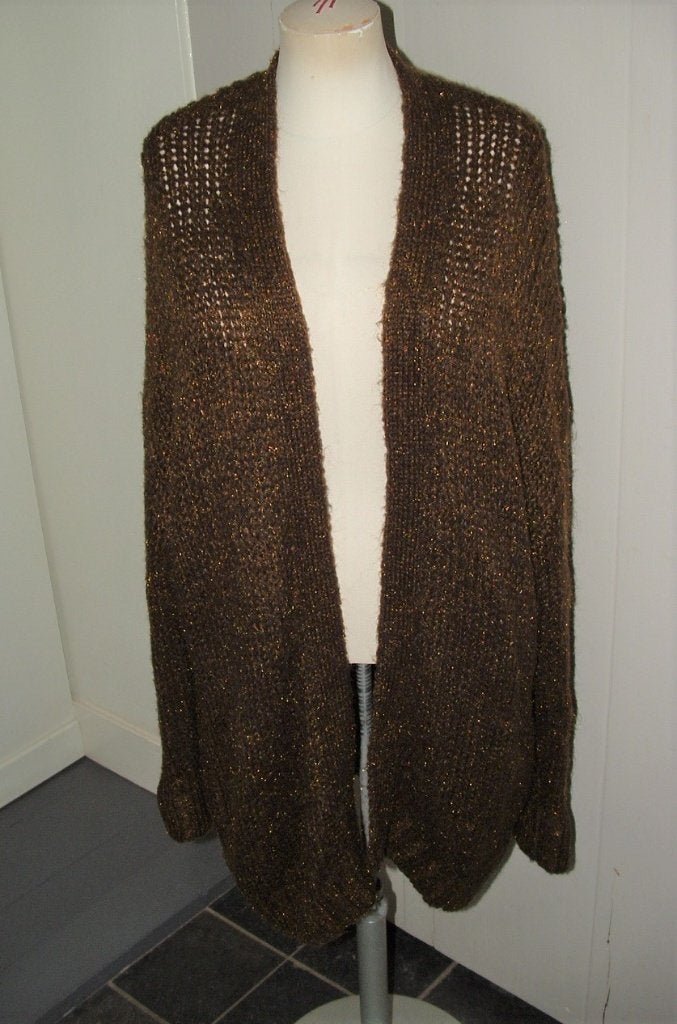 Costes c-reb lurex knit card halflang harig vest maat XS-S, Kleding | Dames, Truien en Vesten, Bruin, Ophalen of Verzenden, Zo goed als nieuw