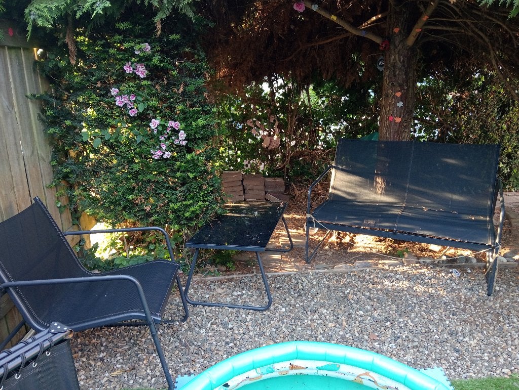 Tuinsetje, Ophalen, Kunststof, Gebruikt, 3 zitplaatsen