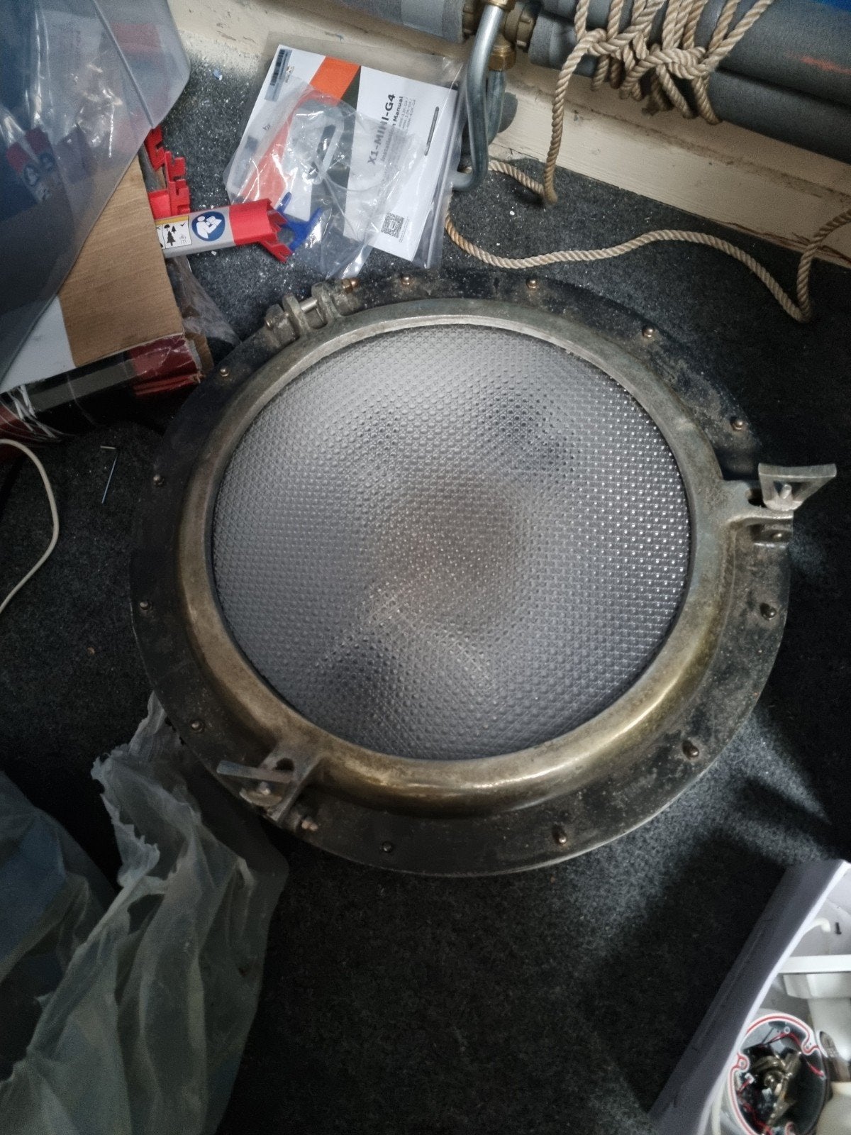 Robuuste grote scheepslamp / patrijspoort lamp, Ophalen, Gebruikt, Binnenverlichting