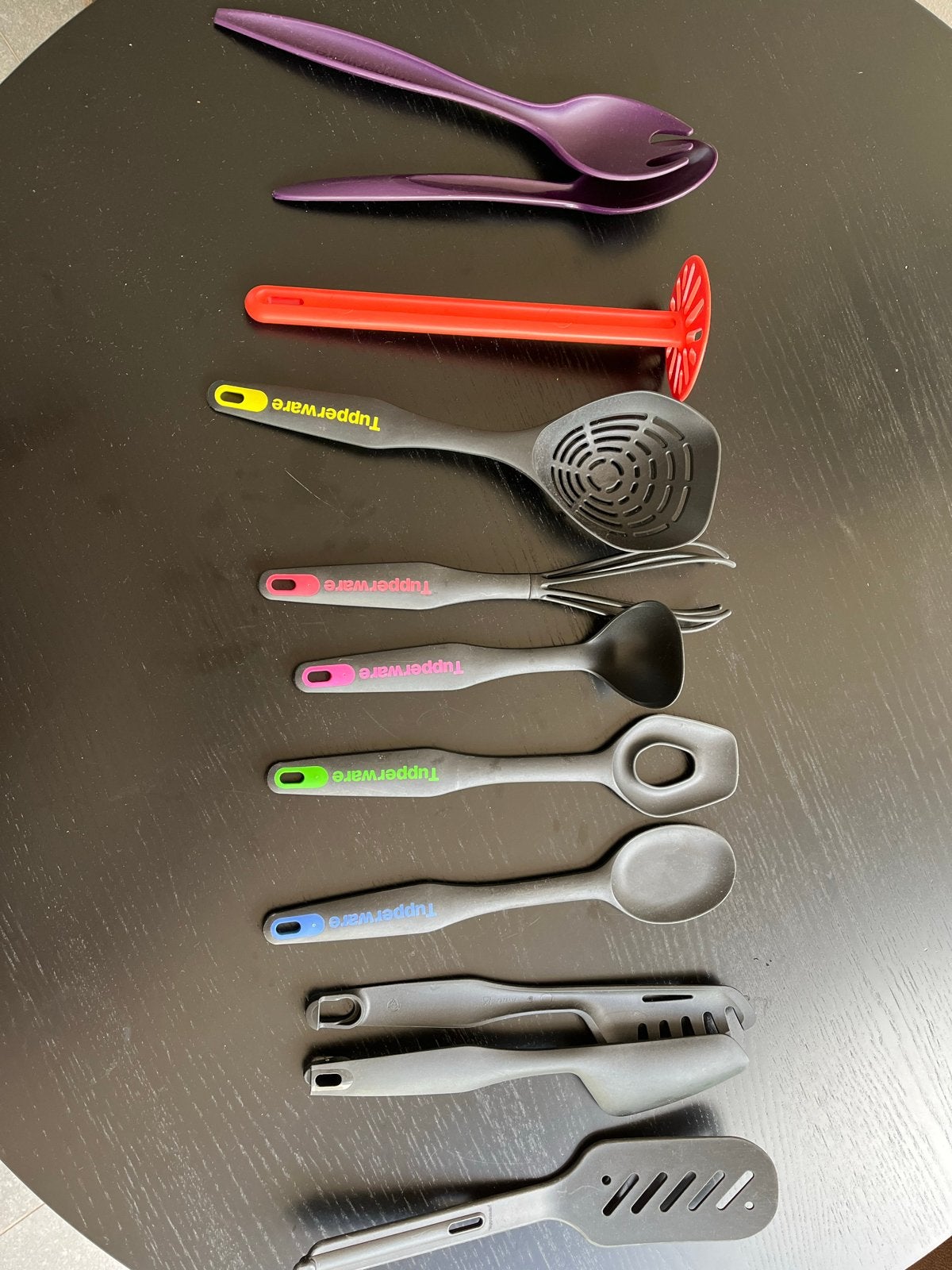 Tupperware spatels en keukengerei set, Huis en Inrichting, Gebruikt, Overige kleuren, Overige typen, Ophalen of Verzenden