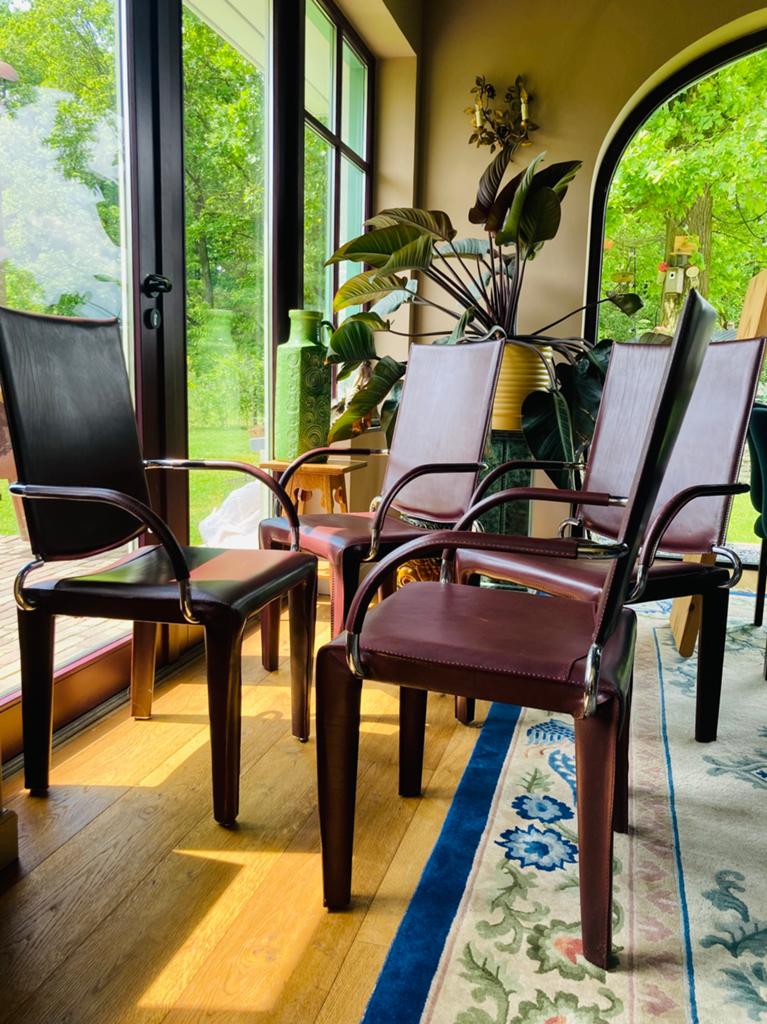 4x Arper Italy “Arcadia” design eetkamerstoel, Huis en Inrichting, Ophalen, Gebruikt, Vier, Rood