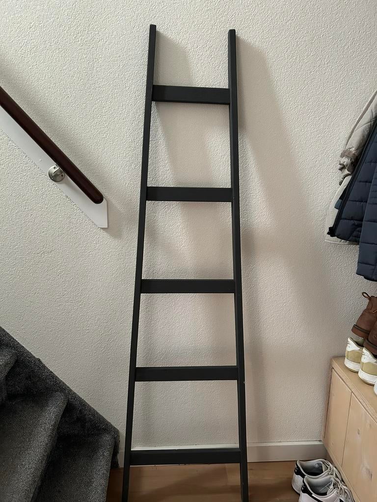 Antraciet houten decoratieve ladder 172 cm hoog, Ophalen, Zo goed als nieuw
