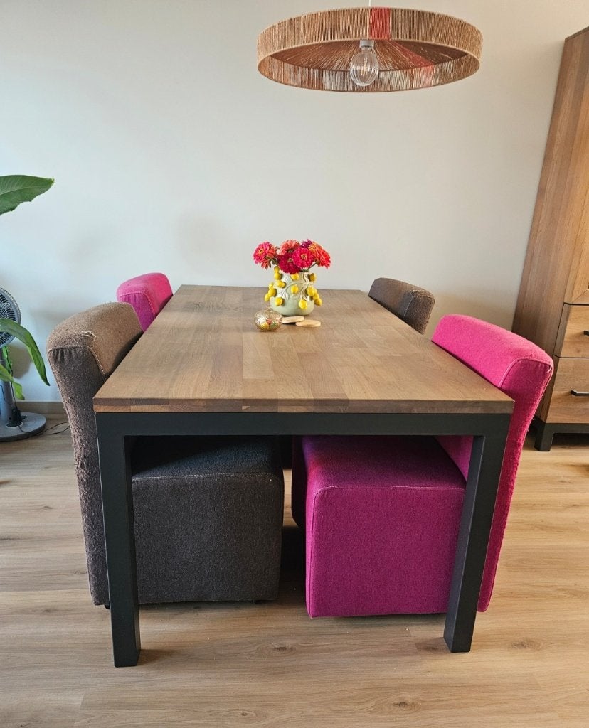 Eetkamertafel, Huis en Inrichting, Tafels | Eettafels, Ophalen, Gebruikt, 50 tot 100 cm, 150 tot 200 cm