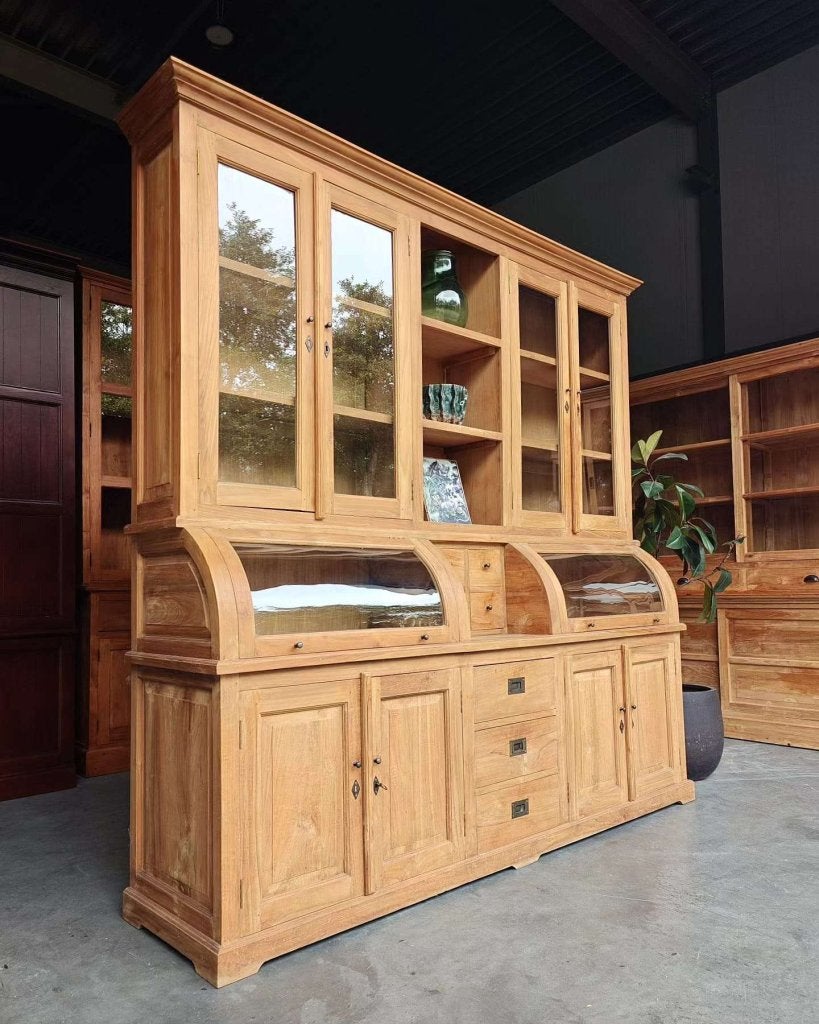 Grote teakhouten grutterskast | Apothekerskast teak #7291, -, 200 cm of meer, -, Ophalen of Verzenden