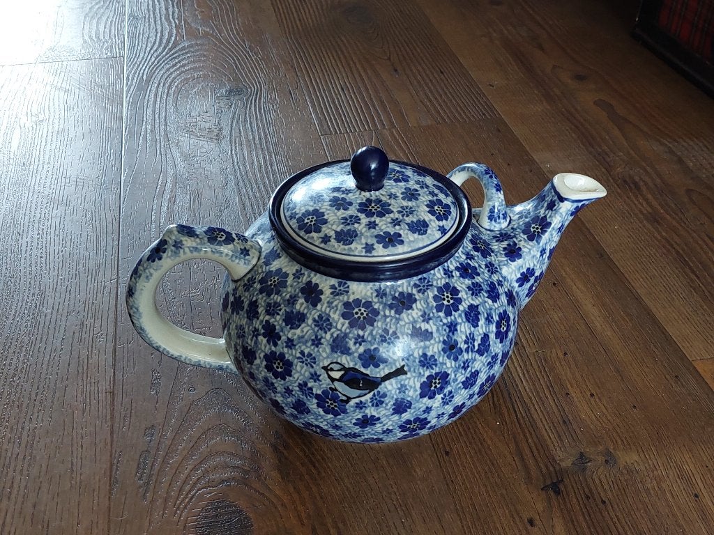 Bunzlau Castle Theepot met Vogel 2 liter, Keramiek, Overige typen, Ophalen of Verzenden, Zo goed als nieuw