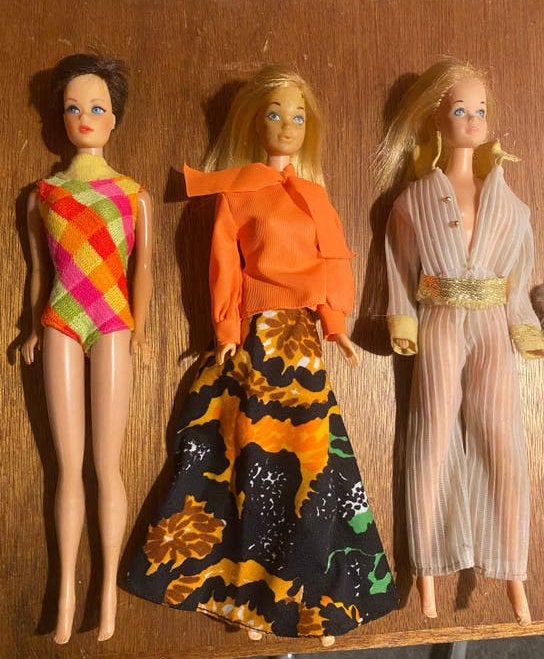 Vintage Mod Barbie poppen - set van 3, Ophalen of Verzenden, Gebruikt, Barbie