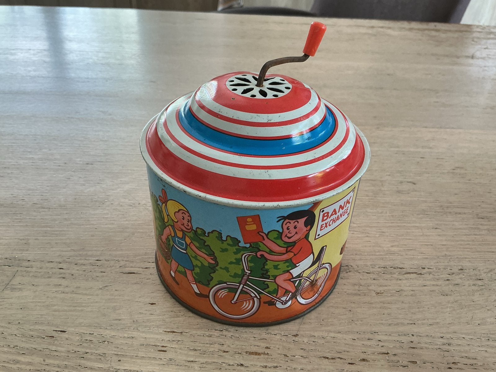 Vintage blikken muziekdoosje- Made in Western Germany., Verzamelen, Ophalen of Verzenden, Gebruikt
