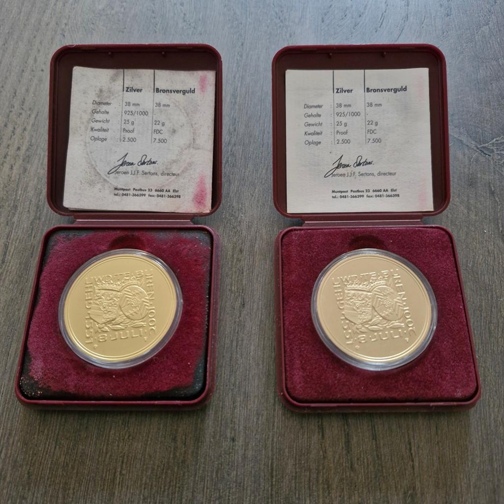Penningen bronsverguld zilver, Ophalen of Verzenden, Overige landen, Overige waardes, Zilver