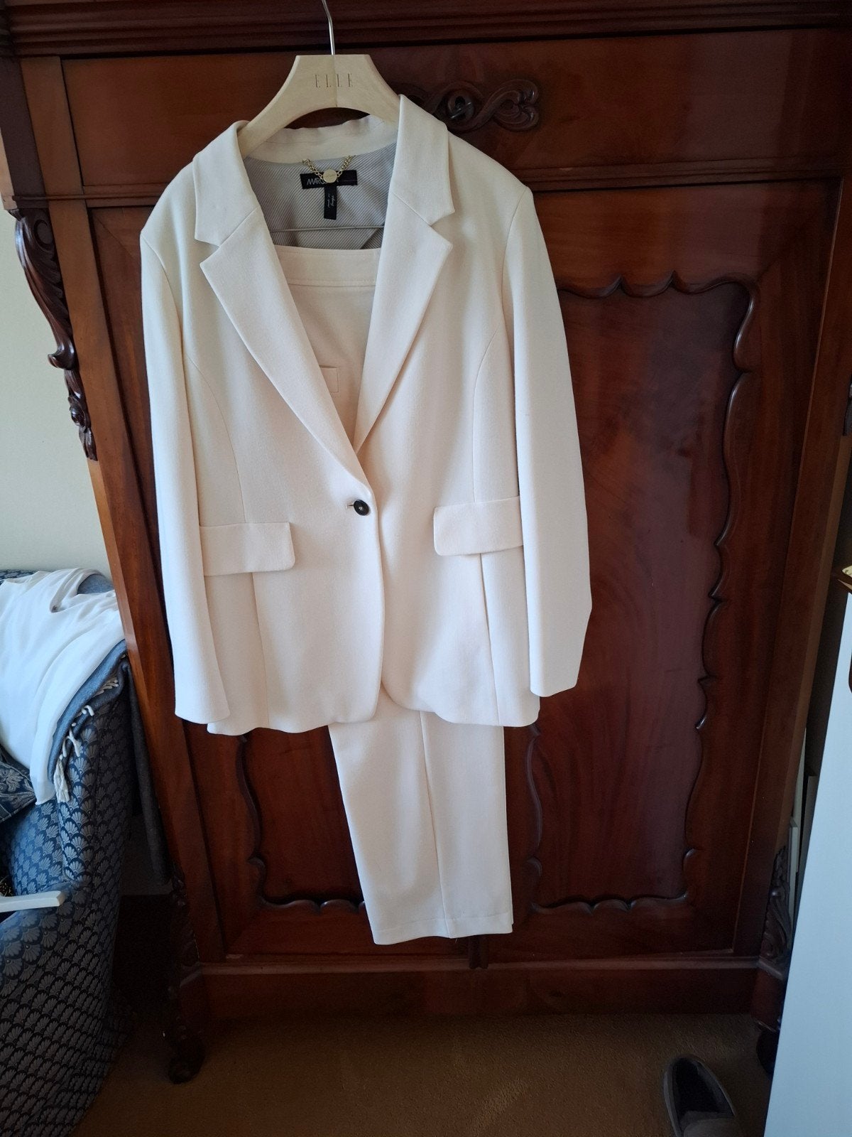Wit broekpak MarcCain - 1x gedragen, maat 42/44, Kostuum of Pak, Wit, Maat 42/44 (L), Ophalen of Verzenden