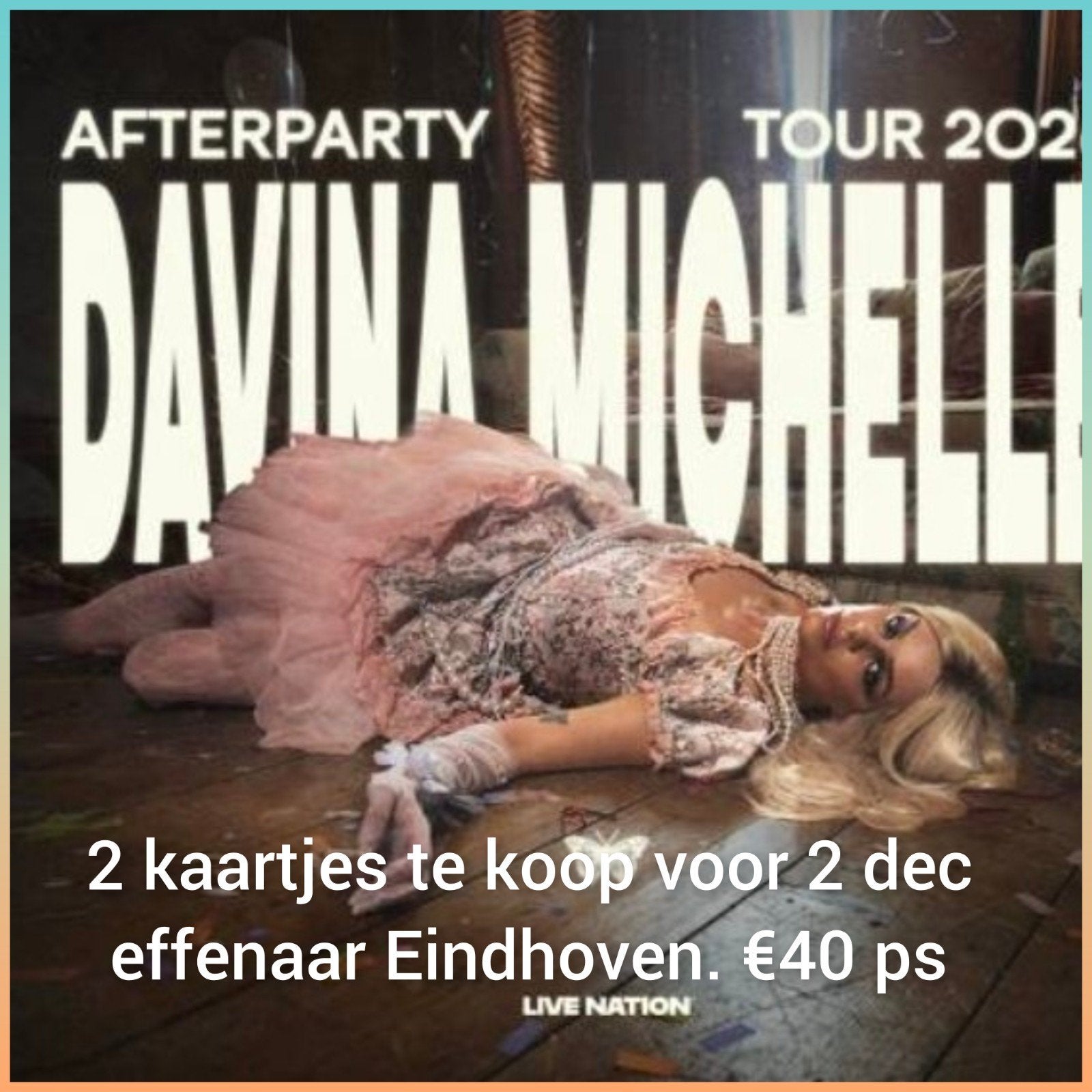 2 kaartjes Davina Michelle, Tickets en Kaartjes, Twee personen, Ticket of Toegangskaart