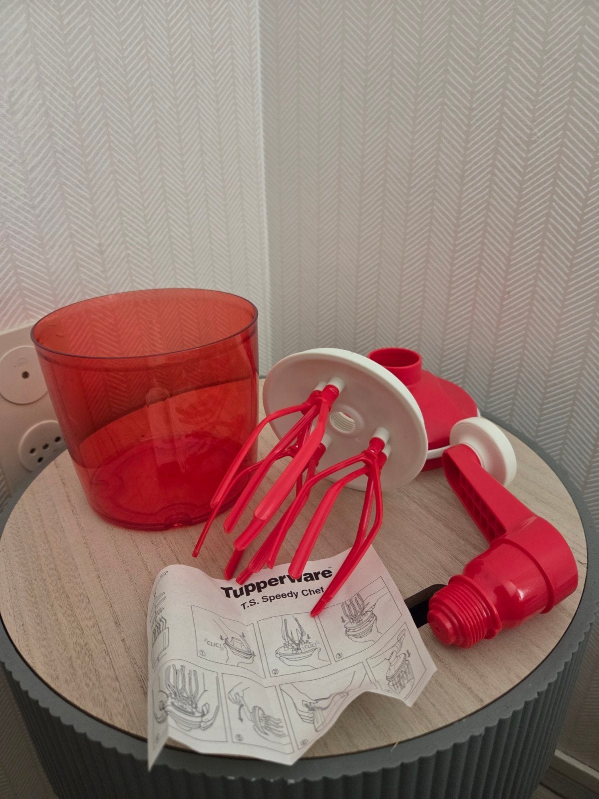 Tupperware T.S. Speedy Chef - Handmixer/Garde, Overige typen, Nieuw, Ophalen of Verzenden, Met deksel