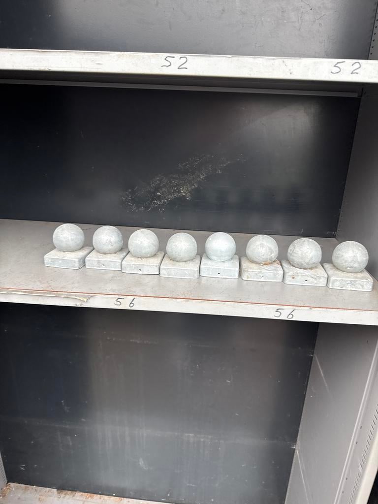 Paalkoppen 7x7cm - Set van 8 stuks, Tuin en Terras, Tuinhekken en Hekwerk, Gebruikt, Overige typen, IJzer, Ophalen