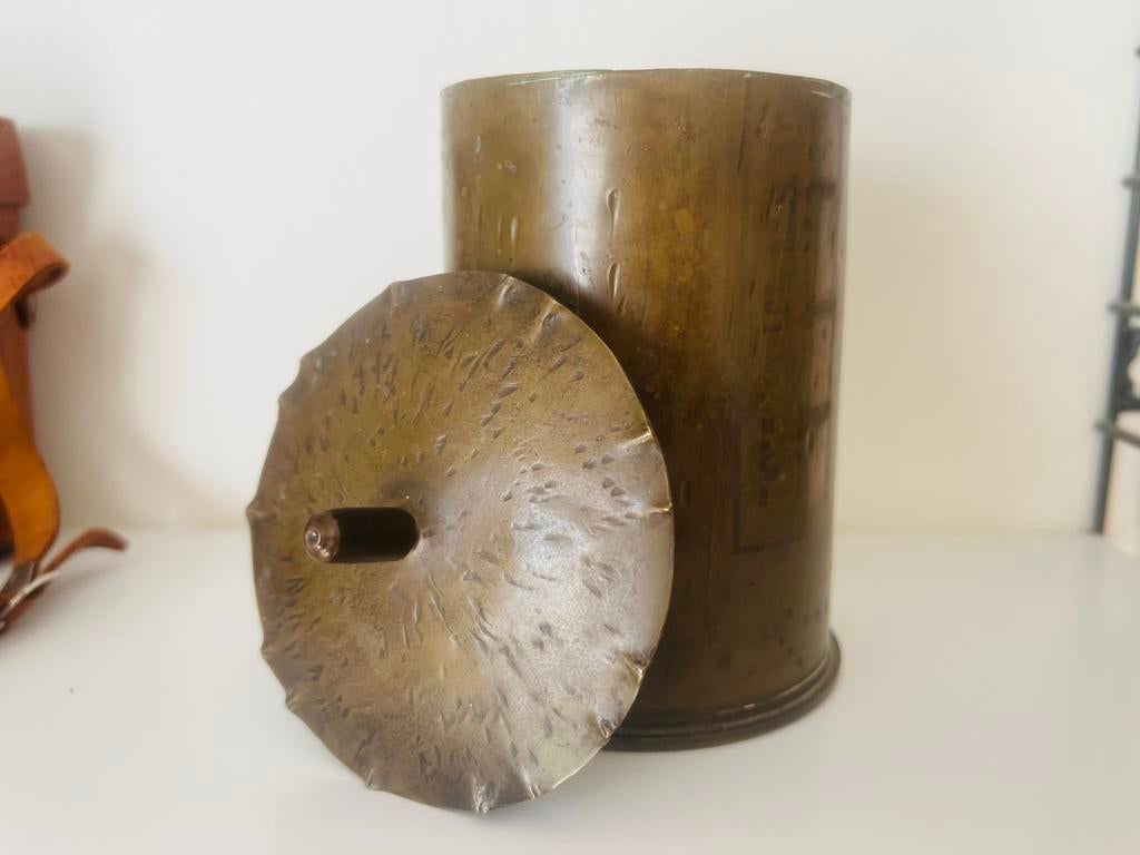 WO2 Britse 25-ponder koper huls tabakspot, trench art, Ophalen of Verzenden, Engeland, Hulzen of Bodemvondsten