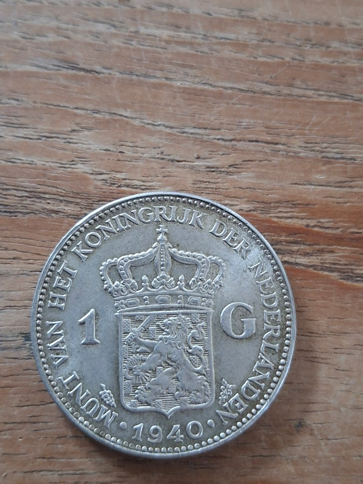 1 gulden wilhelmina uit 1940, Postzegels en Munten, Ophalen of Verzenden, Koningin Wilhelmina, 1 gulden