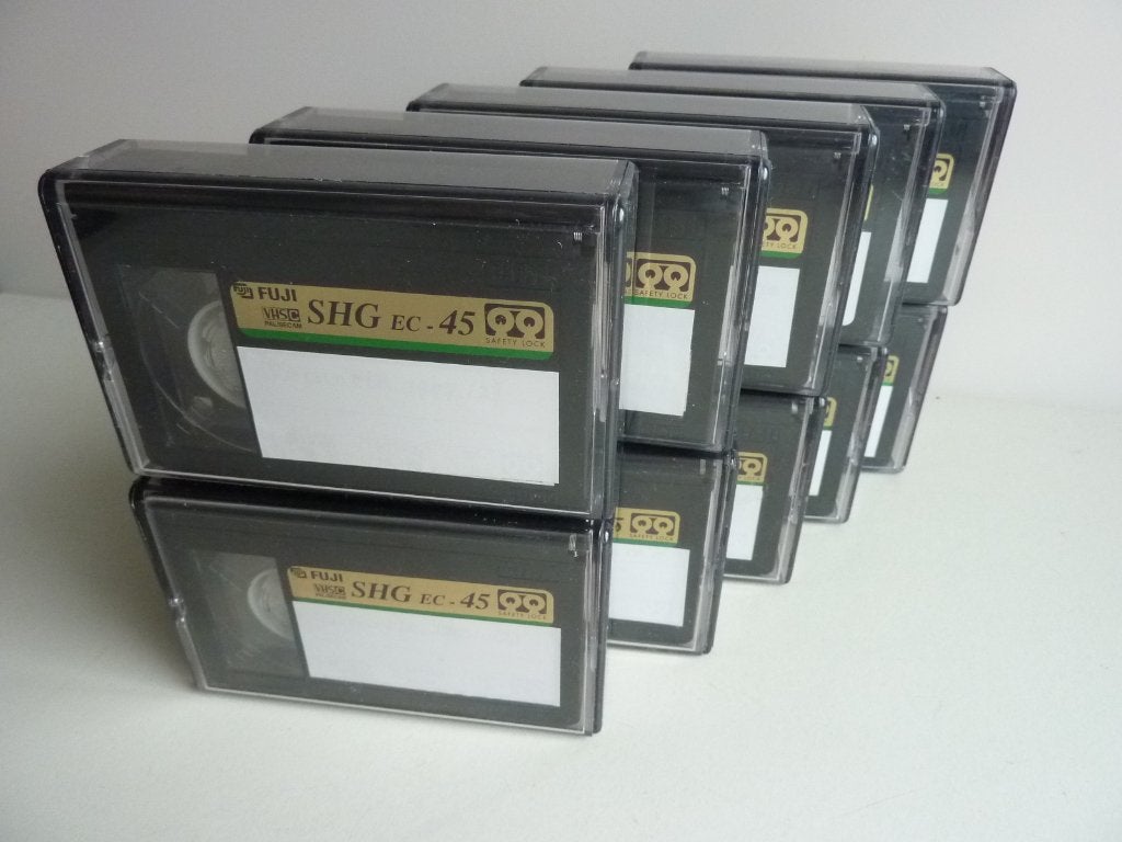Fuji SHG VHS-C compact cassettes ( 45 minuten ), Ophalen of Verzenden, VHS-C of SVHS-C, (Video)band