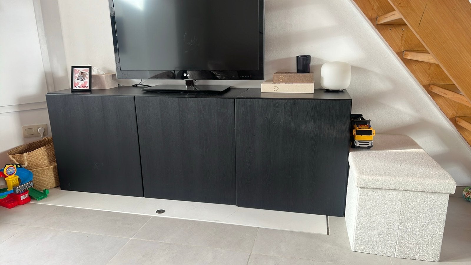 IKEA Besta kast zwart met zwarte deurtjes, Ophalen, Gebruikt, 150 tot 200 cm, Minder dan 100 cm