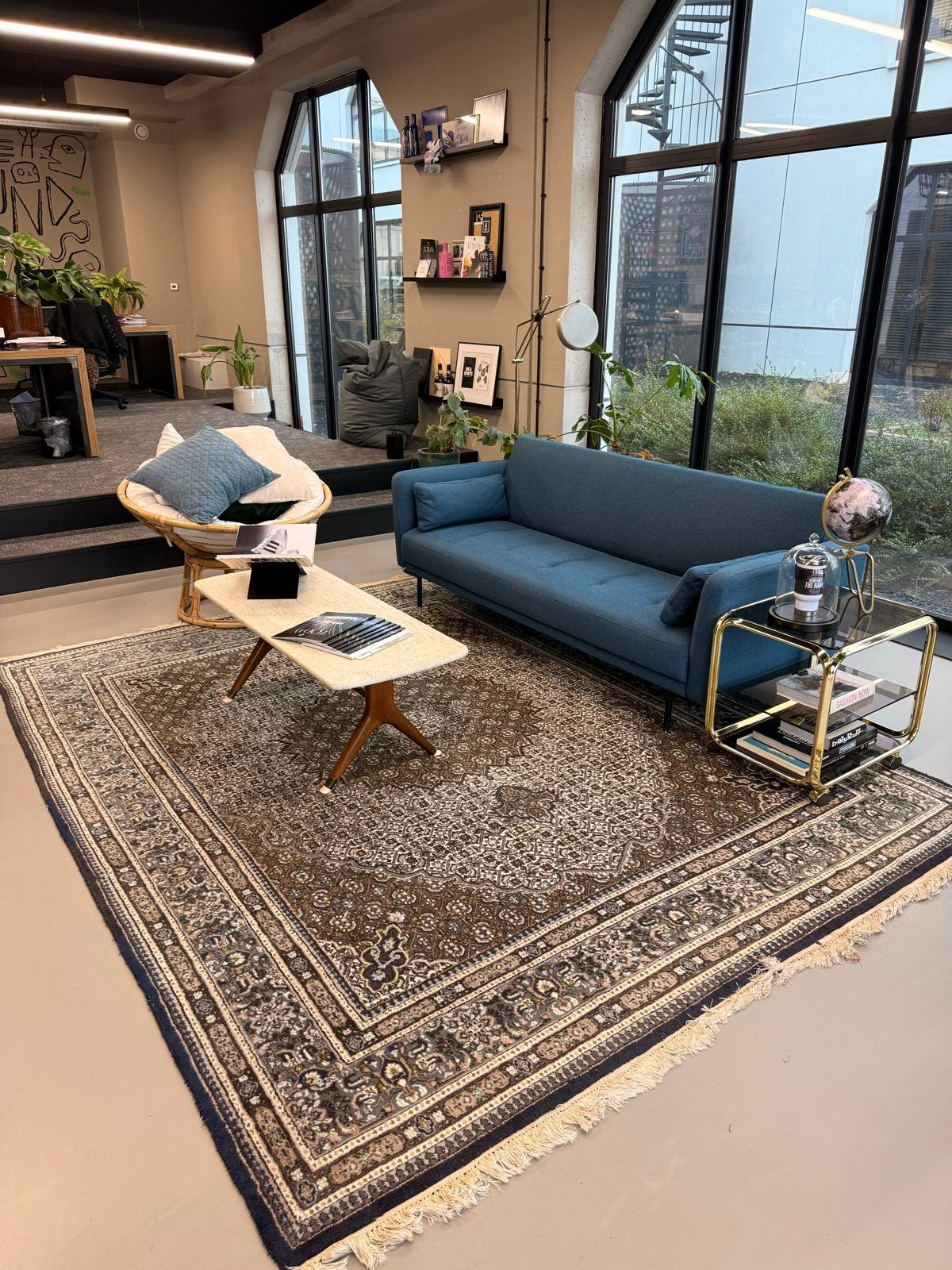 Vintage Perzisch tapijt - Bruin/Blauw met klassiek patroon, Gebruikt, Bruin, 150 tot 200 cm, 200 cm of meer