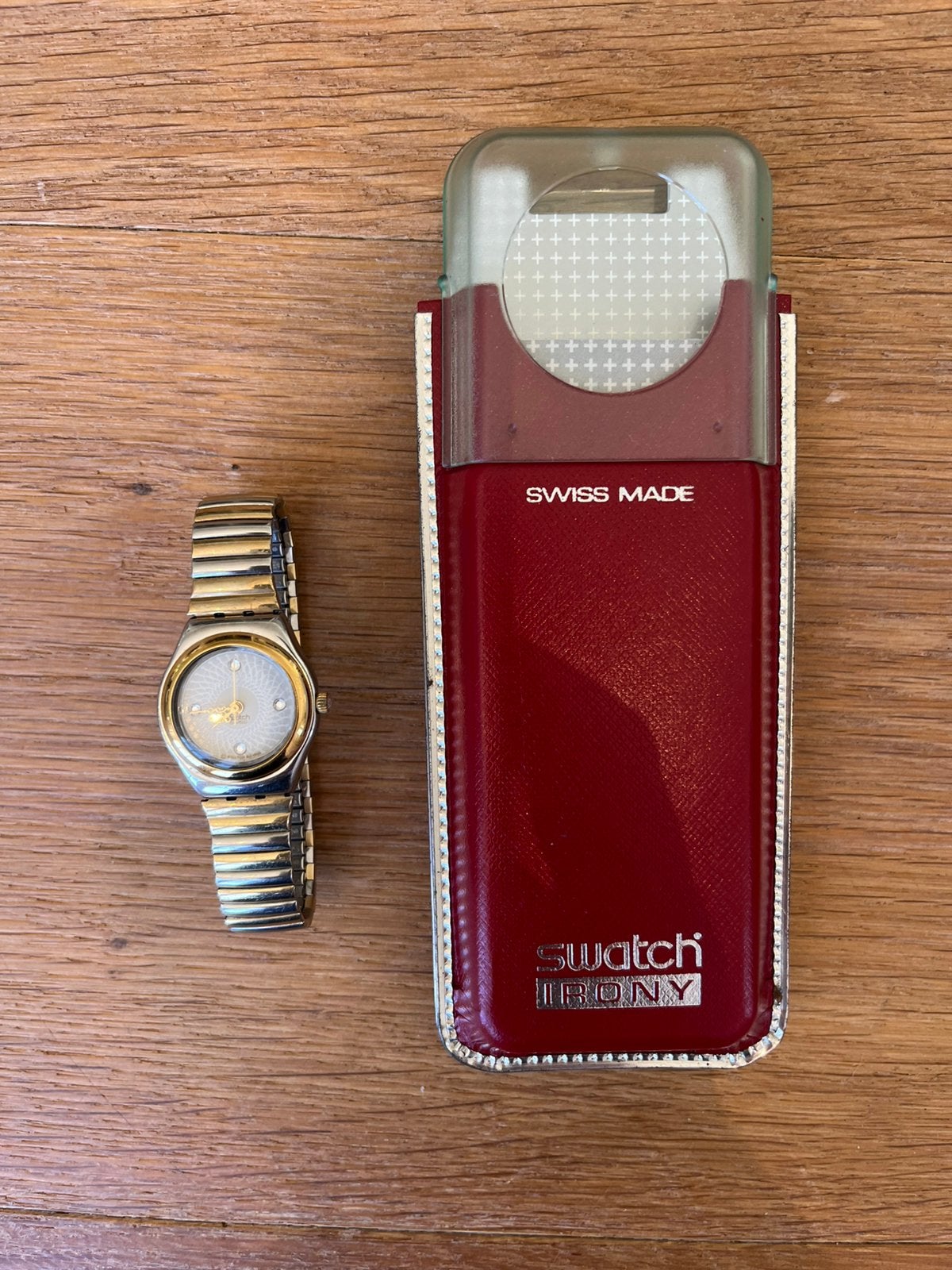 Swatch Irony goud & zilver dames horloge, Ophalen, Gebruikt, Swatch