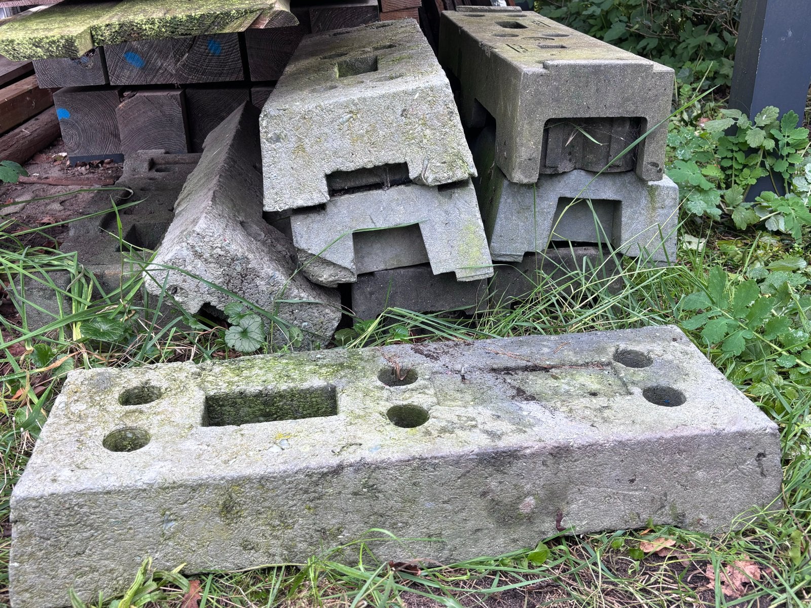 Bouwhek blokken kunststof - 8 stuks, Ophalen, Gebruikt