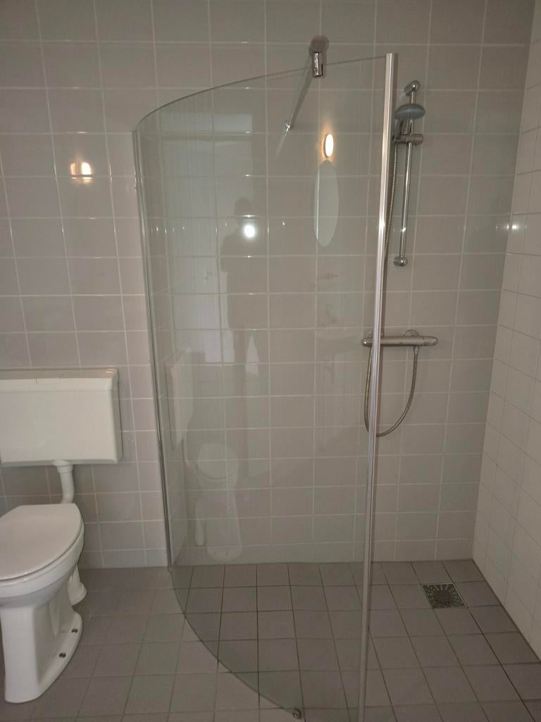 Douchescherm 190 hoog, 120 bocht, Ophalen