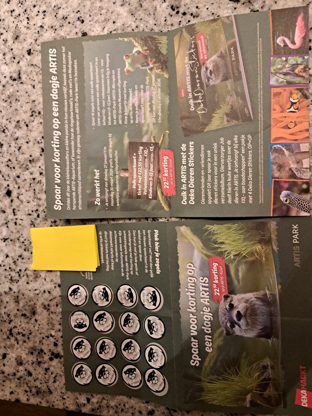 2X ARTIS SPAARKAART, Twee personen, Ticket of Toegangskaart