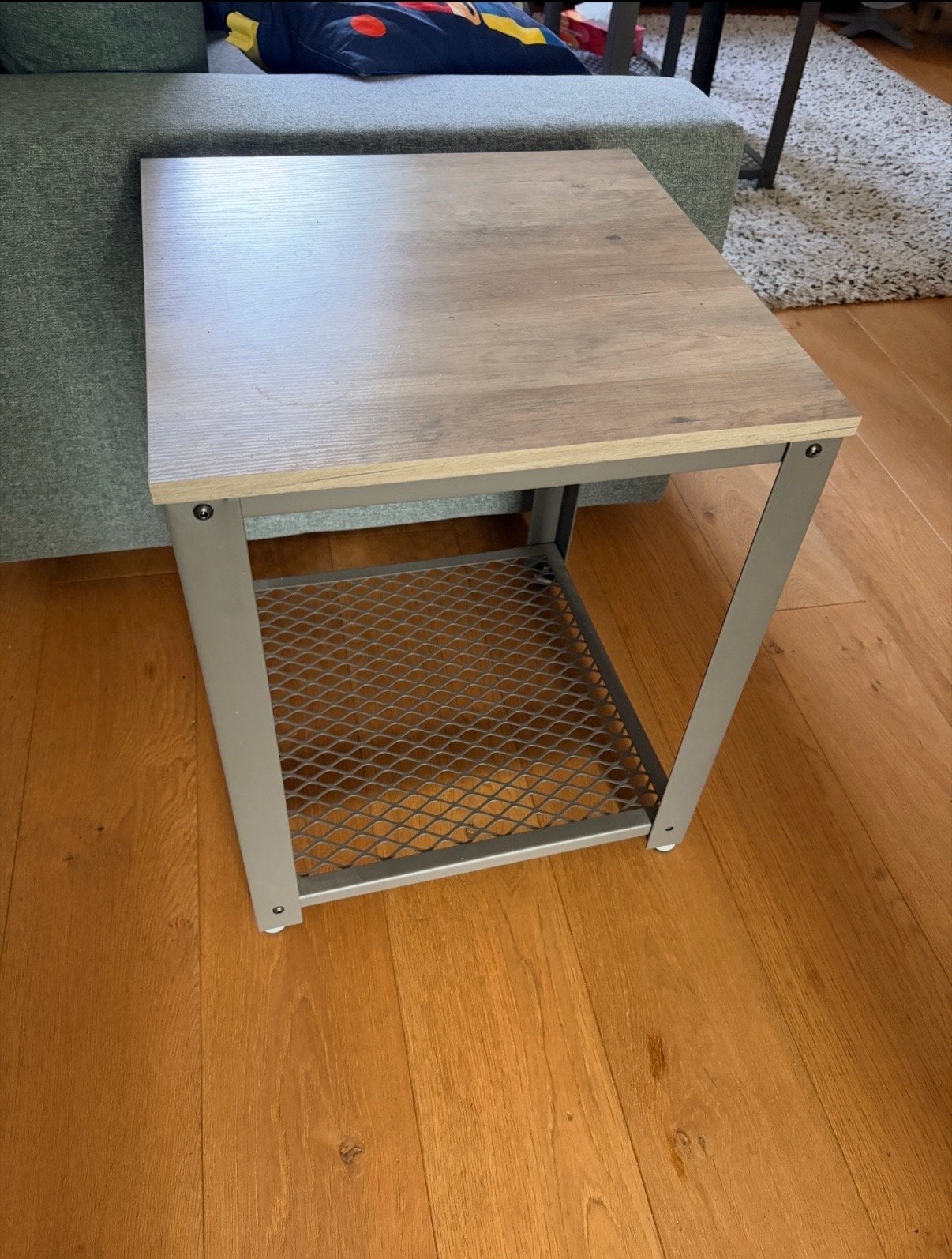 Vasagle bijzettafel 45x45x55 cm - Industrieel design, Minder dan 55 cm, Vierkant, Zo goed als nieuw, Hout