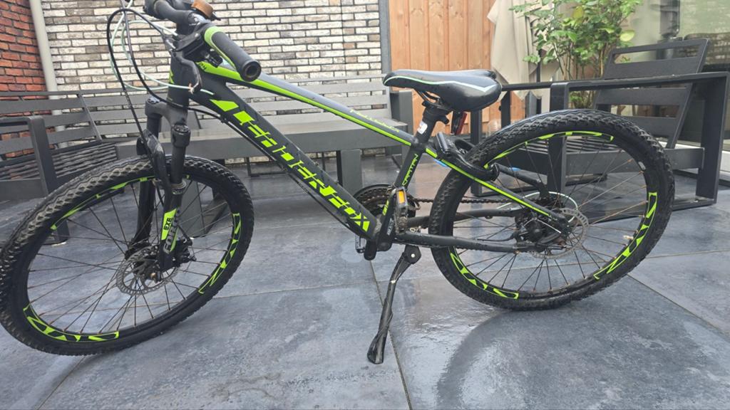 Leader Fox mountainbike 24 inch - Zwart/Groen, Gebruikt, Hardtail, Heren, Ophalen of Verzenden