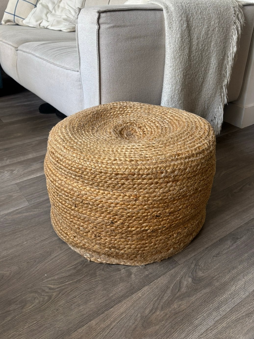Jute poef, Ophalen, Overige materialen, Rond, Minder dan 50 cm