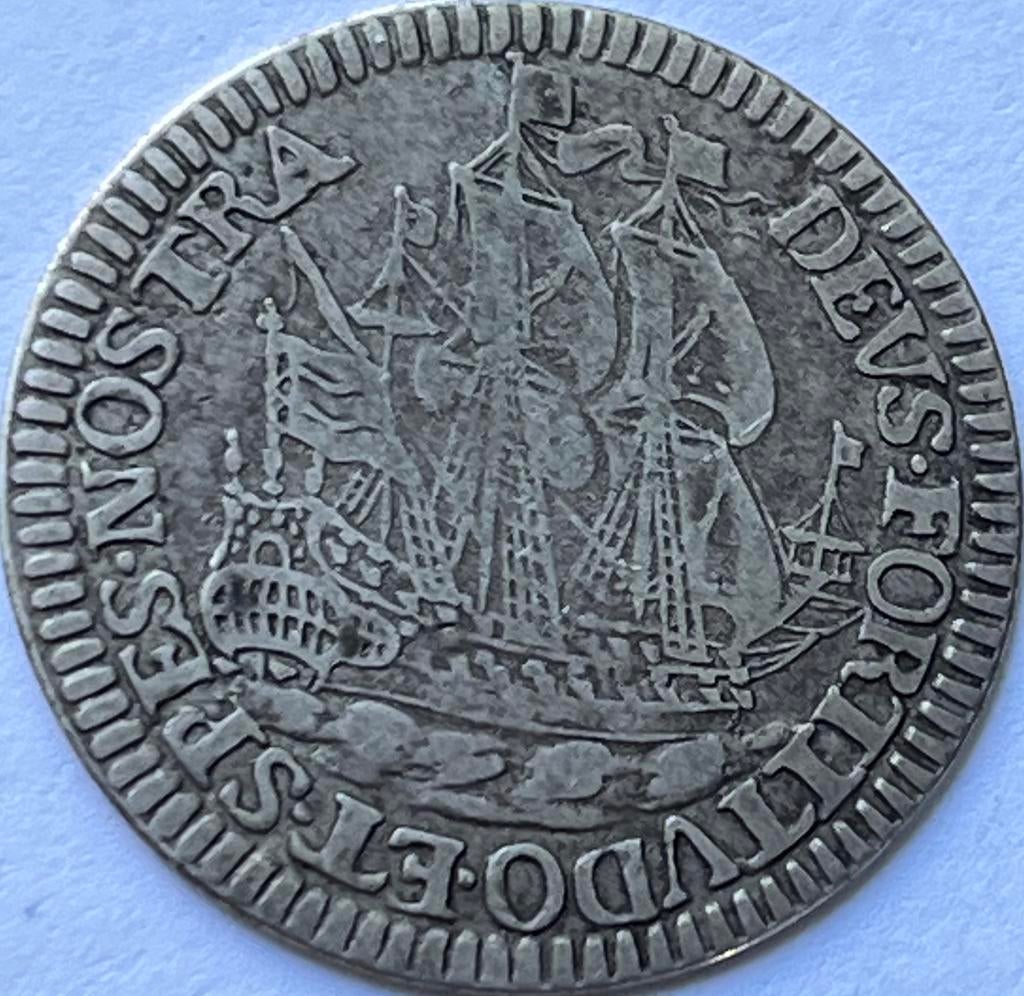 Enkhuizen zilveren scheepjesschelling 1678, Postzegels en Munten, Munten | Nederland, Vóór koninkrijk, Zilver, Losse munt, Overige waardes
