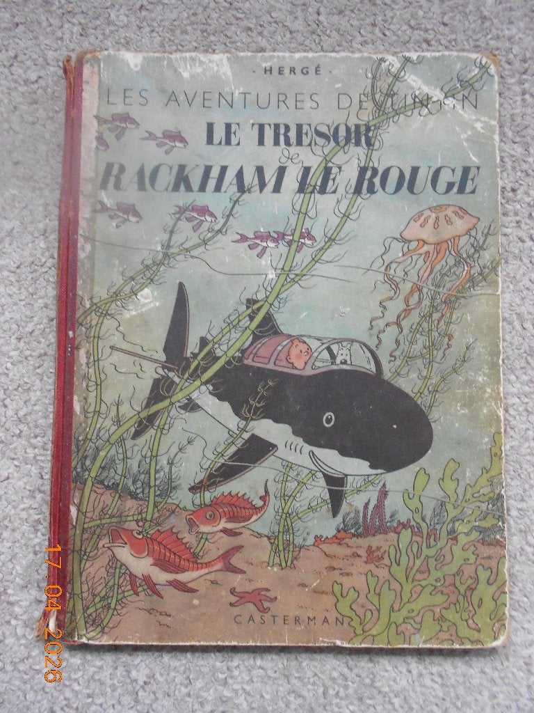 Tintin 12 - Le Trésor de Rackham le Rouge (B3) - Réédit 1949, Gelezen, Eén stripboek, Ophalen of Verzenden, Hergé