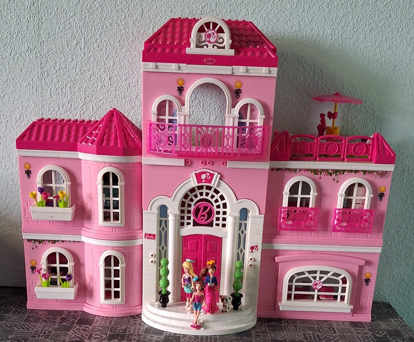 Barbiehuis van Megabloks past op Lego met beschrijving, Ophalen of Verzenden, Gebruikt
