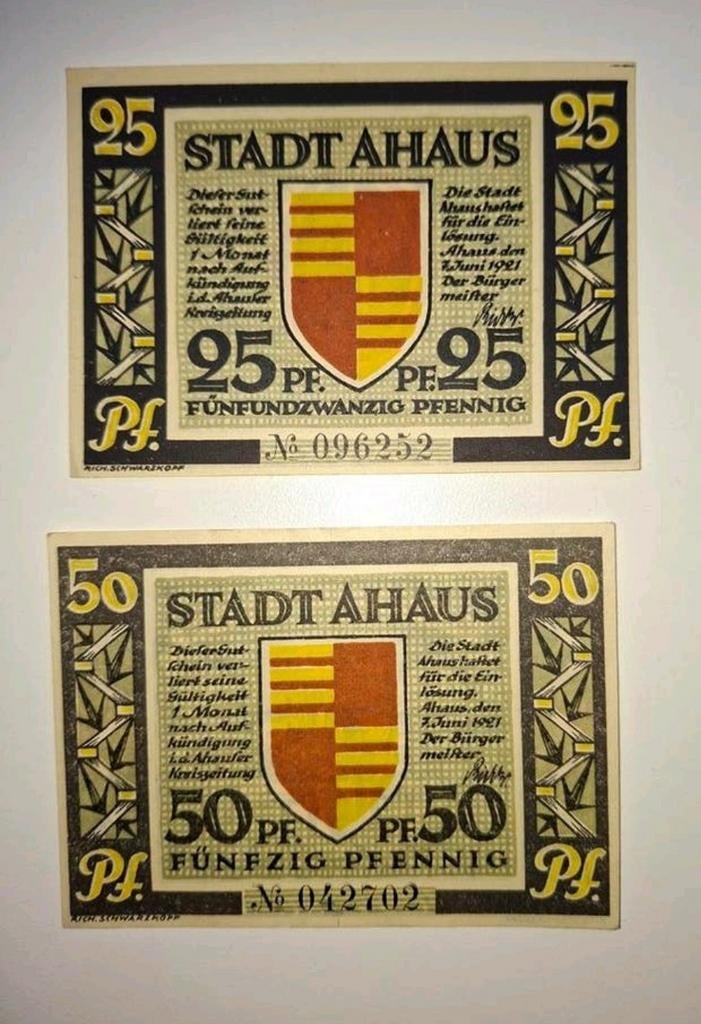 Duits Notgeld Ahaus Noodgeld, Ophalen of Verzenden, Duitsland