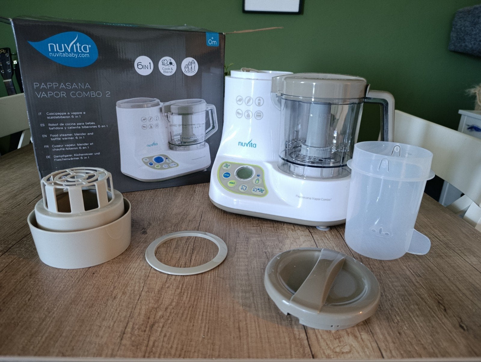 Nuvita Pappasana Vapor Combo 2 - 6-in-1 Babyvoedingmaker, Ophalen, Overige merken, Stoomfunctie, Overige typen