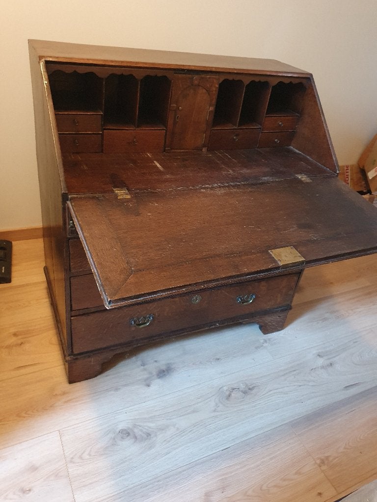 Antiek bureau, Huis en Inrichting, Bureaus, Ophalen, Gebruikt, Bruin, 49 cm