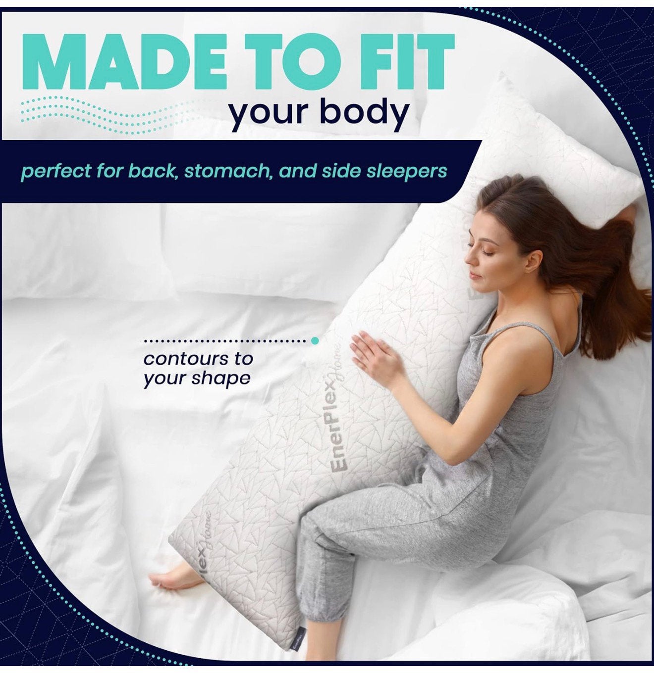 EnerPlex Never-Flat Luxury Body Pillow- Adjustable, Ophalen of Verzenden, Nieuw
