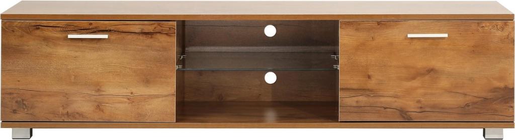 TV meubel, Ophalen, 100 tot 150 cm, Eikenhout, Zo goed als nieuw
