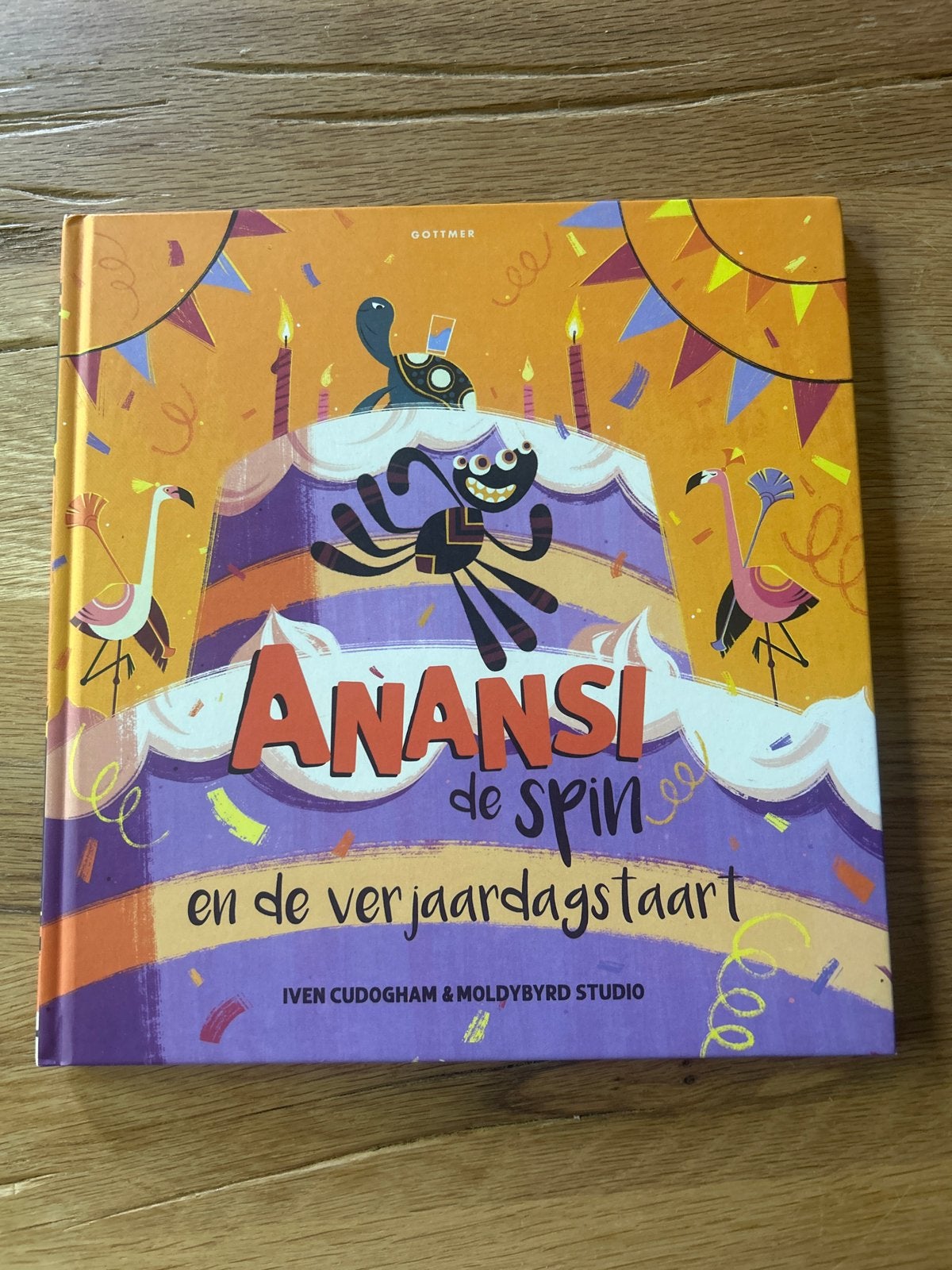 Anansi de Spin en de verjaardagstaart - Kinderboek, Fictie algemeen, Jongen of Meisje, Ophalen of Verzenden, Zo goed als nieuw